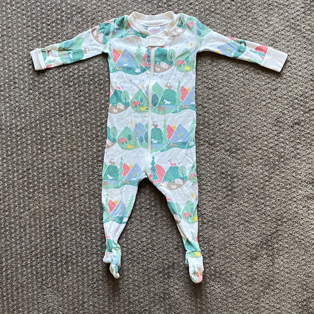 Hanna Andersson Multicolor Forest Farm Print Footie